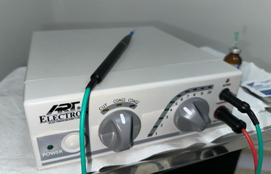 Procedimiento de electrocauterización cutánea